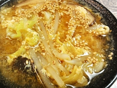 キャベツもやしの中華スープ